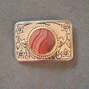 Vintage Bohemian Gypsy Festival Belt Buckle Natural Stone